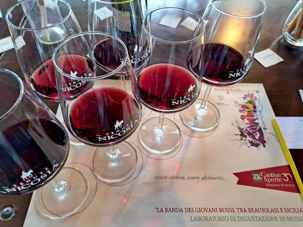 Beaujolais e Sicilia, un viaggio alla scoperta di vini legati all’intraprendenza di grandi vignaioli 2 degustazione beaujolais