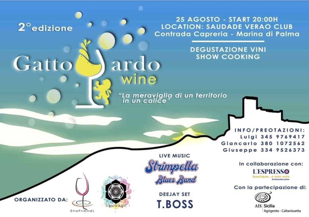 “Gattopardo Wine” il 25 agosto a Marina di Palma (Ag) tra degustazioni e spettacoli gattopardo wine