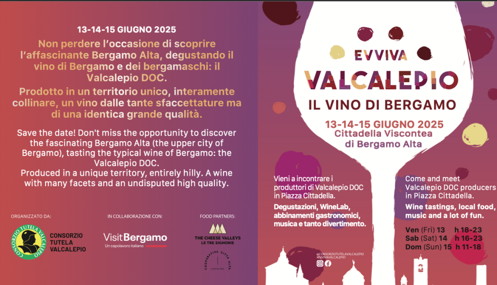Evviva Valcalepio, la festa del vino e del territorio bergamasco in 3 giorni imperdibili 2 locandina